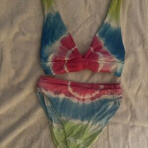 BECCA Tie-Dye Bikini in Blue, Pink, and Green